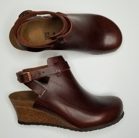 esra cognac wedge shoes